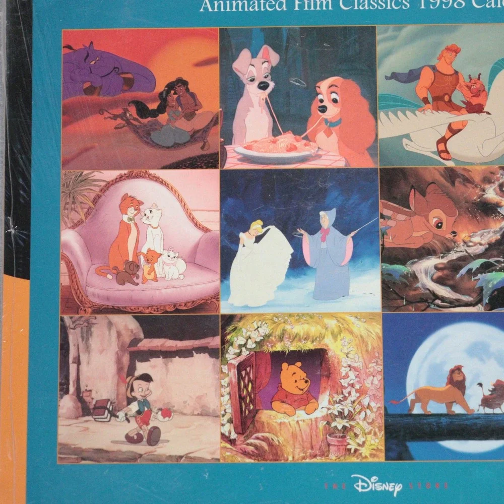 Vintage Disney Calendar 1998 Animated Film Classics & Collectible Stickers NWT